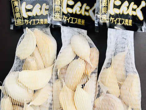 【 青森県産】ホワイト六片種にんにく 家庭用　わけあり 70g(バラ)3個セット